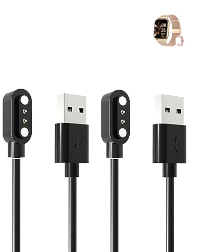 Kabel kompatibel mit Popglory Smartwatch 4,7 cm, stabiles magnetisches USB-Ladekabel, 2 Stück von Generisch