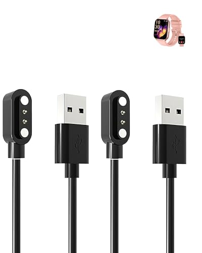 Kabel kompatibel mit QCOQ P98 Smartwatch, stabiles magnetisches USB-Ladekabel, 2 Stück von Generisch