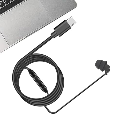 Kabelgebundener Kopfhörer mit Mikrofon, einseitiger Mono-Ohrhörer, links und rechts, Geräuschunterdrückung, Kopfhörer mit Silikon-Ohrstöpsel Typ C oder 3,5 mm für Pendler von Generisch