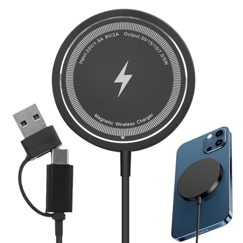 Kabelloses Telefon-Ladegerät | Magnetisches Lade-Pad | tragbares Schnellladezubehör für Tablets, Handys und Smartphones Kabelloses Telefon-Ladegerät | Magnetisches Lade-Pad | tragbares Schnellladezubehör für Tablets, Handys und Smartphones von Generisch
