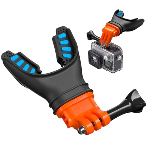Kameraclip - Multifunktionskamera Klemmen | Action Camera Clip | Tragbares Silikon-Mundstück Professionelles Mehrwinkel Zum Schnorcheln Klettern Kochvideos Sportaufnahme Overhead Drehing von Generisch