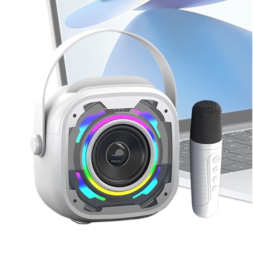 Karaoke-Maschine, tragbares Mikrofon und Lautsprecher | PA-Systeme, Outdoor Boombox, Musikverstärker mit Griff und RGB-Leuchten für den Außenbereich Karaoke-Maschine, tragbares Mikrofon und Lautsprecher | PA-Systeme, Outdoor Boombox, Musikverstärker mit Griff und RGB-Leuchten für den Außenbereich von Generisch