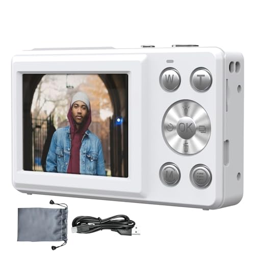 Kinder Digitalkamera | HD Kleines Fotografiergerät | Kompakte Vlogging-Geräte | Camcorder mit 18-fachem Zoom, Anti-Shake, Auto-Design | Reisekamera für Geburtstag, Hochzeit, Schule von Generisch