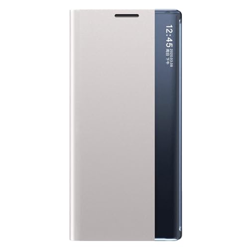 Klapphülle für Samsung Galaxy S25 Ultra/S25 Plus/S25, View Clear Smart Window Leder hülle Harter PC Ständer Magnetverschluss Schutzhülle,Grau,S25 Plus von Generisch