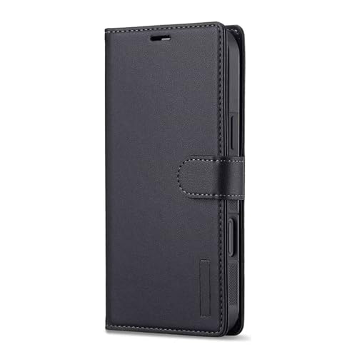 Klapphülle für Samsung Galaxy S25 Ultra/S25 Plus/S25, ultradünne magnetische Handyhülle, Abnehmbarer Kartenhalter, Ständer,Brieftasche, Lederhülle, Schwarz, S25 Plus von Generisch
