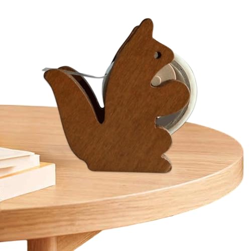 Klebebandabroller Eichhörnchen, Bandschneidemaschine Eichhörnchen-Eisenzähne Holzsockel Eichhörnchen Kleines re-gal Für Lebensmittel Desktop-Klebebandspender Für Schreibtisch von Generisch