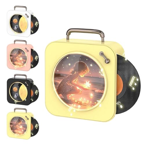 Kleiner Plattenspieler im Vintage-Stil mit Lautsprecher, Bluetooth 5.3, Vinyl-Player, unterstützt USB/AUX-IN/U-Disk/TF-Karte, 3D-Stereo-Sound-Radio mit Nachtlichtern, kontinuierliche Wiedergabe 5 Kleiner Plattenspieler im Vintage-Stil mit Lautsprecher, Bluetooth 5.3, Vinyl-Player, unterstützt USB/AUX-IN/U-Disk/TF-Karte, 3D-Stereo-Sound-Radio mit Nachtlichtern, kontinuierliche Wiedergabe 5 von Generisch