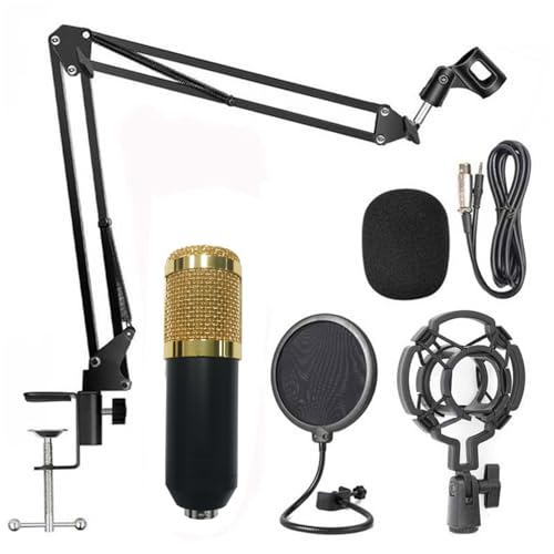 Kondensatormikrofon-Bundle -Professionelles Studiomikrofon-Set mit Nierencharakteristik und Armständer - Studiomikrofon-Bundle für Broadcasting, Recording, Chatten, Live-Streaming von Generisch