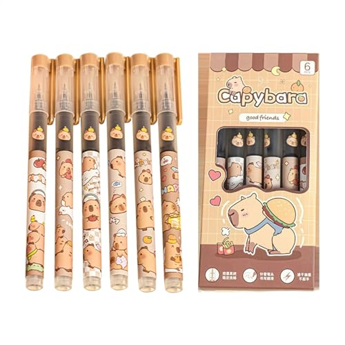 Kugelschreiber Tintenroller 6 Stück Capybara Stifte, Kreative Kugelschreiber Capybara Stifte, 0,5 Mm Ästhetische Stifte,Schnell Trocknende Tiertintenstifte,Schüler-Briefpapier-Set,Tintenroller Kugelschreiber Tintenroller 6 Stück Capybara Stifte, Kreative Kugelschreiber Capybara Stifte, 0,5 Mm Ästhetische Stifte,Schnell Trocknende Tiertintenstifte,Schüler-Briefpapier-Set,Tintenroller von Generisch
