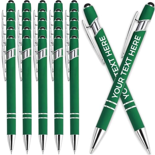 Kugelschreiber mit personalisierter Gravur, Metall-Kugelschreiber, in Großpackung für Damen und Herren, mit Namentext, personalisierter Schreibstift mit schwarzer Tinte für die Schule (Dunkelgrün, 1 Kugelschreiber mit personalisierter Gravur, Metall-Kugelschreiber, in Großpackung für Damen und Herren, mit Namentext, personalisierter Schreibstift mit schwarzer Tinte für die Schule (Dunkelgrün, 1 von Generisch