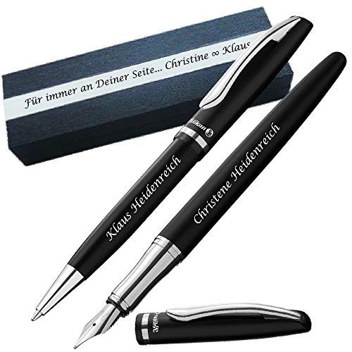 Kugelschreiber und Füller im Set Farbe Mattschwarz mit Gravur als Geschenk & Wunschsymbol Geschenkverpackung Jazz Elegance PS28Box2 - mit AMAZON KONFIGURATOR direkt online gestalten ! von Buosha