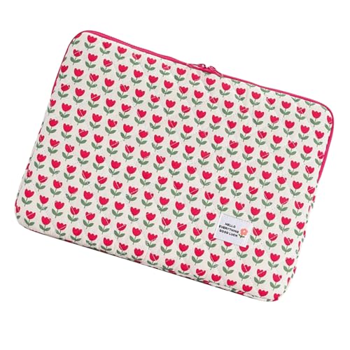 Laptop-Schutzhülle, 35,6 cm (14 Zoll), niedliches Blumenmuster, Mehrzweck-Computer-Organizer-Tasche, weiche Schutzhülle für Schule, Arbeit oder Reisen von Generisch
