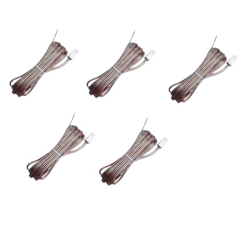 Lautsprecherkabel 5x Speaker Cables Red Gray Sound Wires Cords White Connectors Compatible With Sony Disc Deck Receiver Mini Hi-Fi System von Generisch