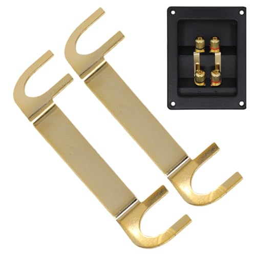 Lautsprecherverkabelungsstecker – Lautsprecherkabelschuhe | 2 Stück Kupfer-Lautsprecher-Kabelschuhe, Goldene Lautsprecher-Kabelschuhe, Lautsprecher-Stecker, Polklemmen, Terminal-Cup-Stecker-Zubehör Lautsprecherverkabelungsstecker – Lautsprecherkabelschuhe | 2 Stück Kupfer-Lautsprecher-Kabelschuhe, Goldene Lautsprecher-Kabelschuhe, Lautsprecher-Stecker, Polklemmen, Terminal-Cup-Stecker-Zubehör von Generisch