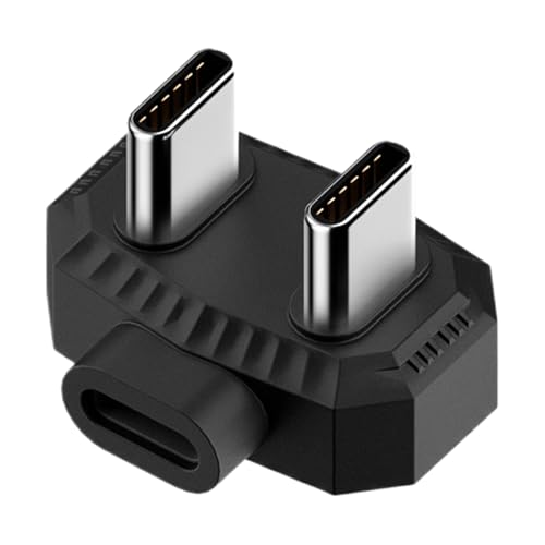 Lavalier -Mikrofonadapter für Telefon, Lavalier -Mikrofonadapter,Typ-C weiblich bis doppelt männliche Lavalier-Mikrofonadapter | Schwarzer Clip -Mikrofon -Konverter, Datenübertragungswerkzeug für Live von Generisch