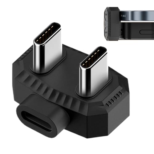 Lavalier -Mikrofontyp C -Adapter, Lavalier -Mikrofonadapter für Telefon | Tragbarer Lavalier -Mikrofonladungsadapter | Schwarzer Clip -Mikrofon -Konverter, Datenübertragungswerkzeug für Live -Rundfunk von Generisch