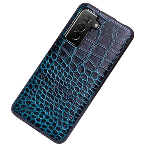 Leder hülle für Samsung Galaxy S25 Ultra/S25 Plus/S25, Krokodilmuster-Hülle, Premium-Business-Retro-Slim-Case, Blau, S25 Ultra von Generisch