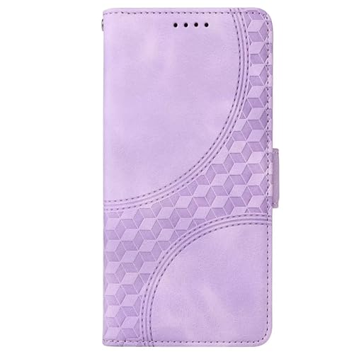 Leder hülle für iPhone 16 Pro Max/16 Pro/16 Plus/16, Flip-Wallet, Folio-Cover mit Magnetverschluss, stoßfeste All-Inclusive-Telefonhülle, Lila, 16 Pro Max von Generisch