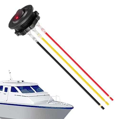 Leuchtete Rockerschalter, kleine Rocker -Schalter - 3 Pin Auto Licht Interruptor 12V | RV-Elektronik mit vorverdrahteten Leads, rote LED, die auf Innenraumzubehör für Wohnmobilschiff beleuchtet ist von Generisch