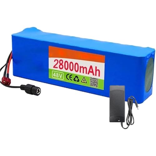 Lithium-Ionen-Akku mit BMS und Ladegerät, 48 V, 28 Ah, kompatibel mit 200 W ~ 1200 W Motor-Elektrofahrrädern und Fahrrädern von Generisch