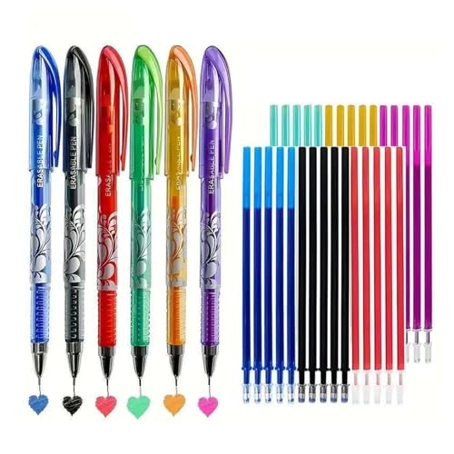 Löschbare Gelschreiber, Radiergummi, 6 Farben, glatte Schreibspitze, 0,5 mm feine Spitze mit 30 Nachfüllungen für Kinder, Erwachsene, Schule, Arbeit, Journaling und Skizzieren Löschbare Gelschreiber, Radiergummi, 6 Farben, glatte Schreibspitze, 0,5 mm feine Spitze mit 30 Nachfüllungen für Kinder, Erwachsene, Schule, Arbeit, Journaling und Skizzieren von Generisch