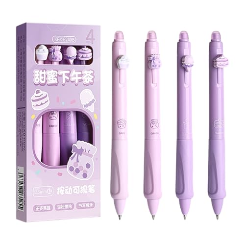 Löschbare Gelstifte, löschbarer Stift - 4x Retractable Lobable Gel Stifte | Multifunktionales einziehbares Schreibwerkzeug zum Zeichnen der Unterstreichung des täglichen Journals von Generisch