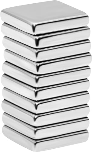 Magnete für Magnettafel 12x7x2 mm 20 Stück extra Starke Neodym Magneten Rechteckig Magnet fuer Whiteboard,Pinnwand extreme stark kleine Magnetplättchen eckig Flach Silber Magnetplatten von Generisch