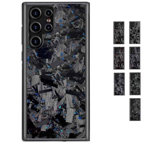 Magnetic Forged Carbon Fiber Phone Case for Samsung, Real Forged Carbon Fiber Design, Compatible with Wireless Charging, Anti-Fall Protection (Blue,S22Plus) von Generisch