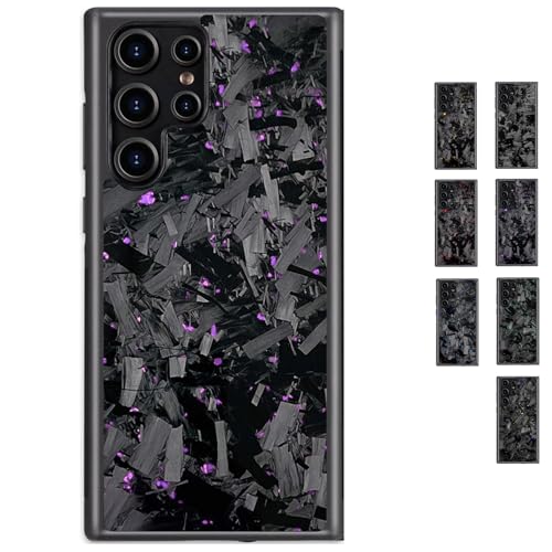 Magnetic Forged Carbon Fiber Phone Case for Samsung, Real Forged Carbon Fiber Design, Compatible with Wireless Charging, Anti-Fall Protection (Purple,S22Plus) von Generisch