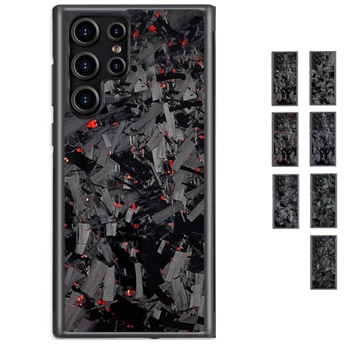 Magnetic Forged Carbon Fiber Phone Case for Samsung, Real Forged Carbon Fiber Design, Compatible with Wireless Charging, Anti-Fall Protection (Red,S25Plus) von Generisch