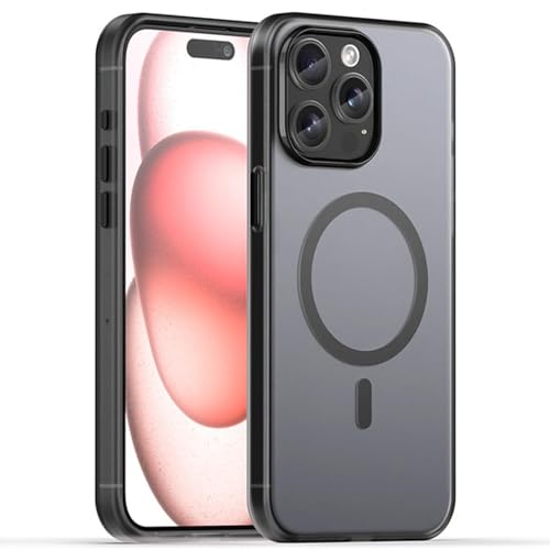 Magnetische Hülle Für iPhone 16/16 Pro/16 Plus/16 Pro Max, Klare, Matte, Ultradünne Telefonabdeckung Mit Magnetischer Fahrzeugabsaugung,16pro max,Black von Generisch