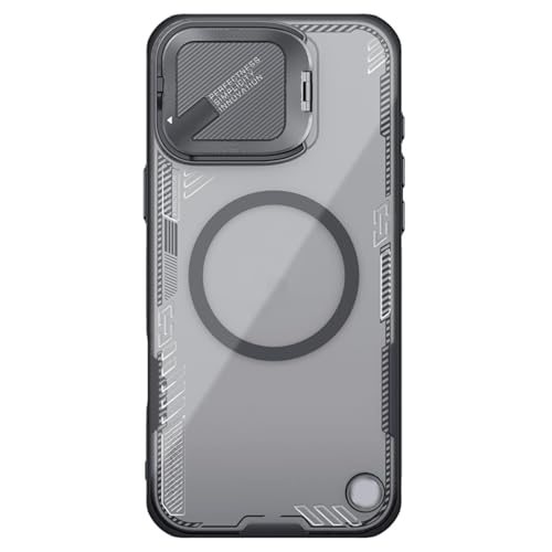Magnetische Hülle Für iPhone 16/16 Pro/16 Plus/16 Pro Max, Schlanke, rutschfeste, Durchscheinende Hülle, All-Inclusive-Kameraschutz Aus Metall, Ständerabdeckung,16pro max,Black von Generisch
