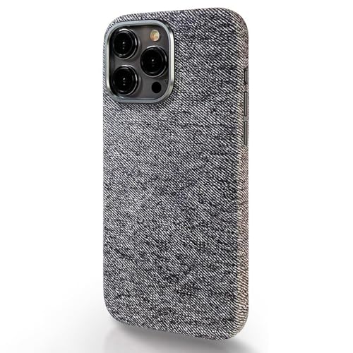 Magnetische Hülle Für iPhone 16/16 Pro/16 Pro Max, Stofftextur Leder Integriertes Faserfutter Schlankes Kabelloses Laden,16pro,Grey von Generisch