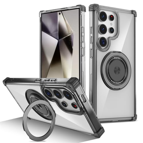 Magnetische Hülle für Samsung Galaxy S25/S25 Plus/S25 Ultra, Stoßfeste Hülle mit verdicktem Rand und drehbarem Ständer, schlanke Hülle Magnetische Hülle für Samsung Galaxy S25/S25 Plus/S25 Ultra, Stoßfeste Hülle mit verdicktem Rand und drehbarem Ständer, schlanke Hülle von Generisch