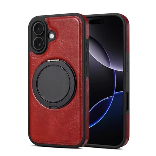Magnetische Hülle für iPhone 16/16 plus/16 pro/16 pro max, Retro Business Echtlederhülle mit Ringständer Kabellose Ladehülle Magnetische Hülle für iPhone 16/16 plus/16 pro/16 pro max, Retro Business Echtlederhülle mit Ringständer Kabellose Ladehülle von Generisch