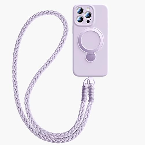 Magnetische Hülle für iPhone 16 Pro Max/16 Pro/16 Plus/16, Umhängetasche aus echtem Flüssigsilikon, schlanke Hülle mit drehbarem Ring, Anti-Fall-Hülle von Generisch