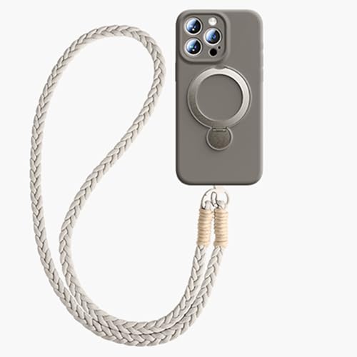 Magnetische Hülle für iPhone 16 Pro Max/16 Pro/16 Plus/16, Umhängetasche aus echtem Flüssigsilikon, schlanke Hülle mit drehbarem Ring, Anti-Fall-Hülle von Generisch
