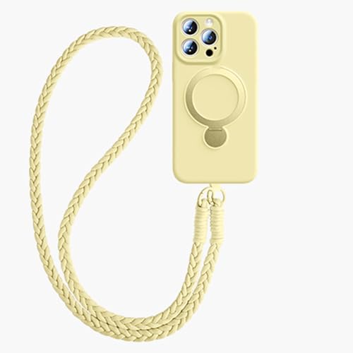 Magnetische Hülle für iPhone 16 Pro Max/16 Pro/16 Plus/16, Umhängetasche aus echtem Flüssigsilikon, schlanke Hülle mit drehbarem Ring, Anti-Fall-Hülle von Generisch