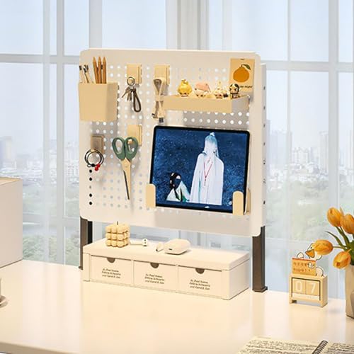 Magnetische Stecktafel zum Anklemmen für den Schreibtisch, Metallwandtafel mit Zubehör, ideal für Gaming-Setup, 40 x 40 cm, platzsparende Lösung von Generisch