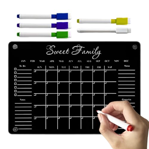 Magnetischer Kühlschrankkalender, Planer, löschbare Notizblöcke, multifunktional, für den Kühlschrank, trocken abwischbar, für Einkäufe, Familienplaner, mit 6 löschbaren Markern Magnetischer Kühlschrankkalender, Planer, löschbare Notizblöcke, multifunktional, für den Kühlschrank, trocken abwischbar, für Einkäufe, Familienplaner, mit 6 löschbaren Markern von Generisch