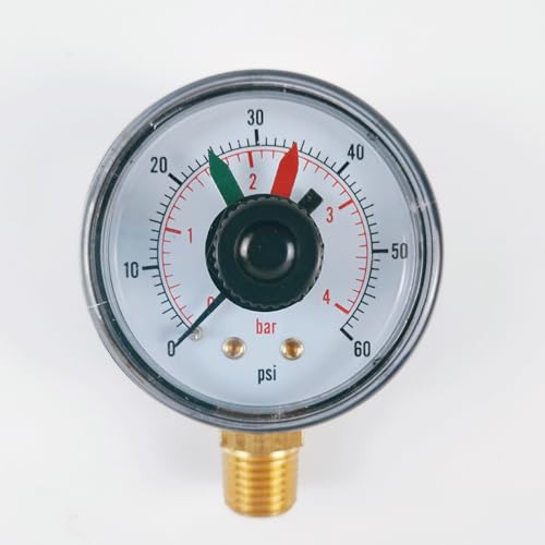 Manometer | 2,11 Zoll Brunnenpumpenstundanzeige | 0-60 psi Pumpen Spa Aquariumdrucktest | Wasserdichter Messgerätersatz für Wassersysteme Pool -Pflegefilterüberwachung Manometer | 2,11 Zoll Brunnenpumpenstundanzeige | 0-60 psi Pumpen Spa Aquariumdrucktest | Wasserdichter Messgerätersatz für Wassersysteme Pool -Pflegefilterüberwachung von Generisch