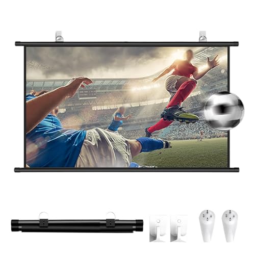 Manuelle ausziehbare Projektor-Leinwand für 4K-HD-Anzeige, knitterfreies Design für Filme, Heimkino und Büro, kompatibel mit Wand- und Deckenhalterung Manuelle ausziehbare Projektor-Leinwand für 4K-HD-Anzeige, knitterfreies Design für Filme, Heimkino und Büro, kompatibel mit Wand- und Deckenhalterung von Generisch