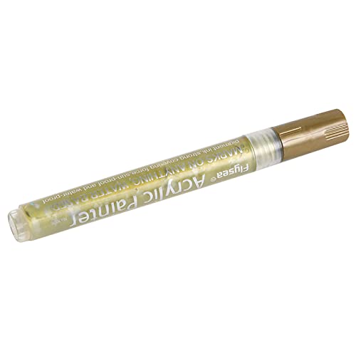 Marker 12 Spritzenfarbe 0,7 m (3 ml) Breite Farben Acrylstift auf Wasserbasis Acryl 1PC geruchloser Stift Büro & Schreibwaren Holzspachtelmasse (Gold, One Size) von Generisch