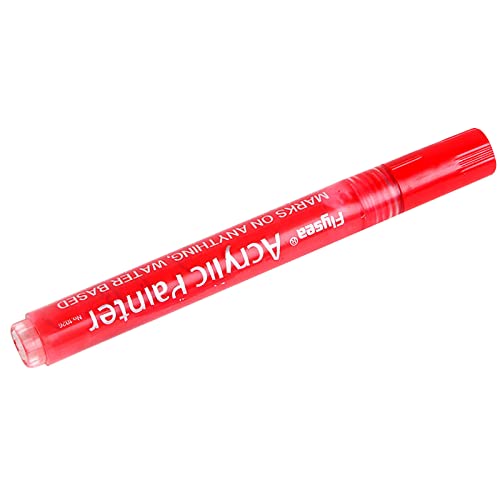 Marker 12 Spritzenfarbe 0,7 m (3 ml) Breite Farben Acrylstift auf Wasserbasis Acryl 1PC geruchloser Stift Büro & Schreibwaren Holzspachtelmasse (Red, One Size) von Generisch