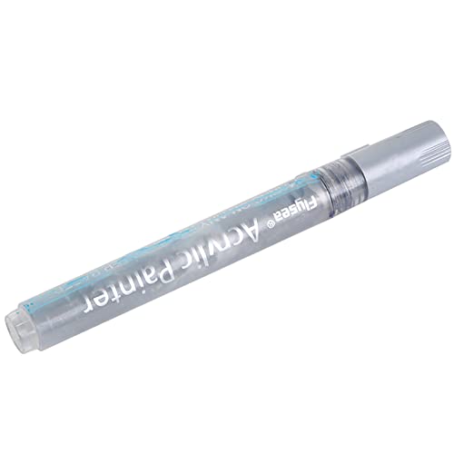 Marker 12 Spritzenfarbe 0,7 m (3 ml) Breite Farben Acrylstift auf Wasserbasis Acryl 1PC geruchloser Stift Büro & Schreibwaren Holzspachtelmasse (Silver, One Size) von Generisch