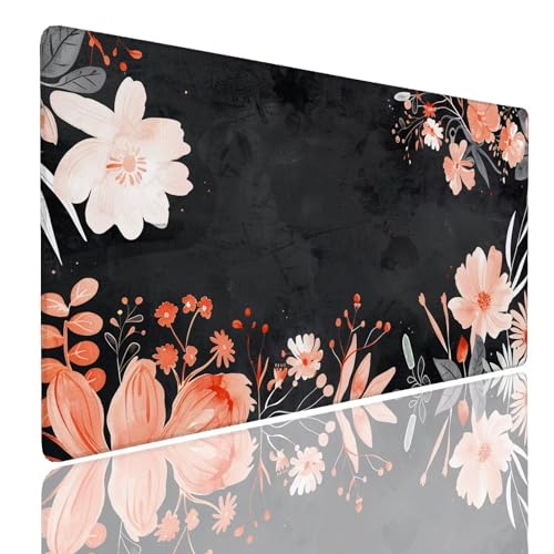 Mauspad XL 1000x400x4mm Wasserdicht Schreibtischunterlage rutschfeste Speed Gaming Mousepad Flower (11) Groß Desk Mouse Mat Maus Pad, Schreibtisch Unterlage Deko für PC, MacBook, Laptop, Home Office von Generisch