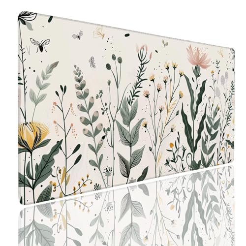 Mauspad XXL 1400x600x4mm Wasserdicht Schreibtischunterlage rutschfeste Speed Gaming Mousepad Leaves (12) Groß Desk Mouse Mat Maus Pad, Schreibtisch Unterlage Deko für PC, MacBook, Laptop, Home Office von Generisch