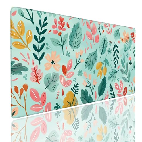 Mauspad XXL 1400x800x4mm Wasserdicht Schreibtischunterlage rutschfeste Speed Gaming Mousepad Leaf (7) Groß Desk Mouse Mat Maus Pad, Schreibtisch Unterlage Deko für PC, MacBook, Laptop, Home Office von Generisch