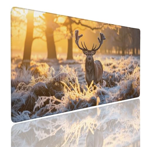 Mauspad XXL 1600x800x4mm Wasserdicht Schreibtischunterlage rutschfeste Speed Gaming Mousepad Deer Groß Desk Mouse Mat Maus Pad, Schreibtisch Unterlage Deko für PC, MacBook, Laptop, Home Office von Generisch