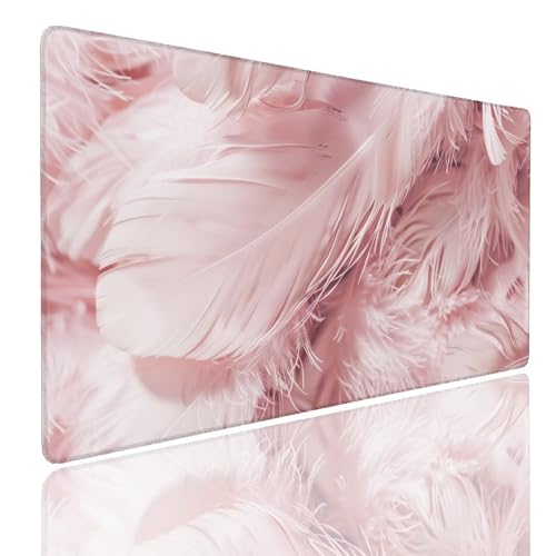 Mauspad XXL 1600x800x4mm Wasserdicht Schreibtischunterlage rutschfeste Speed Gaming Mousepad Feather (2) Groß Desk Mouse Mat Maus Pad, Schreibtisch Unterlage Deko für PC, MacBook, Laptop, Home Office von Generisch
